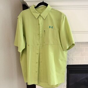 Under Armour Men’s Short Sleeve Button-Down Shirt - Lime Green